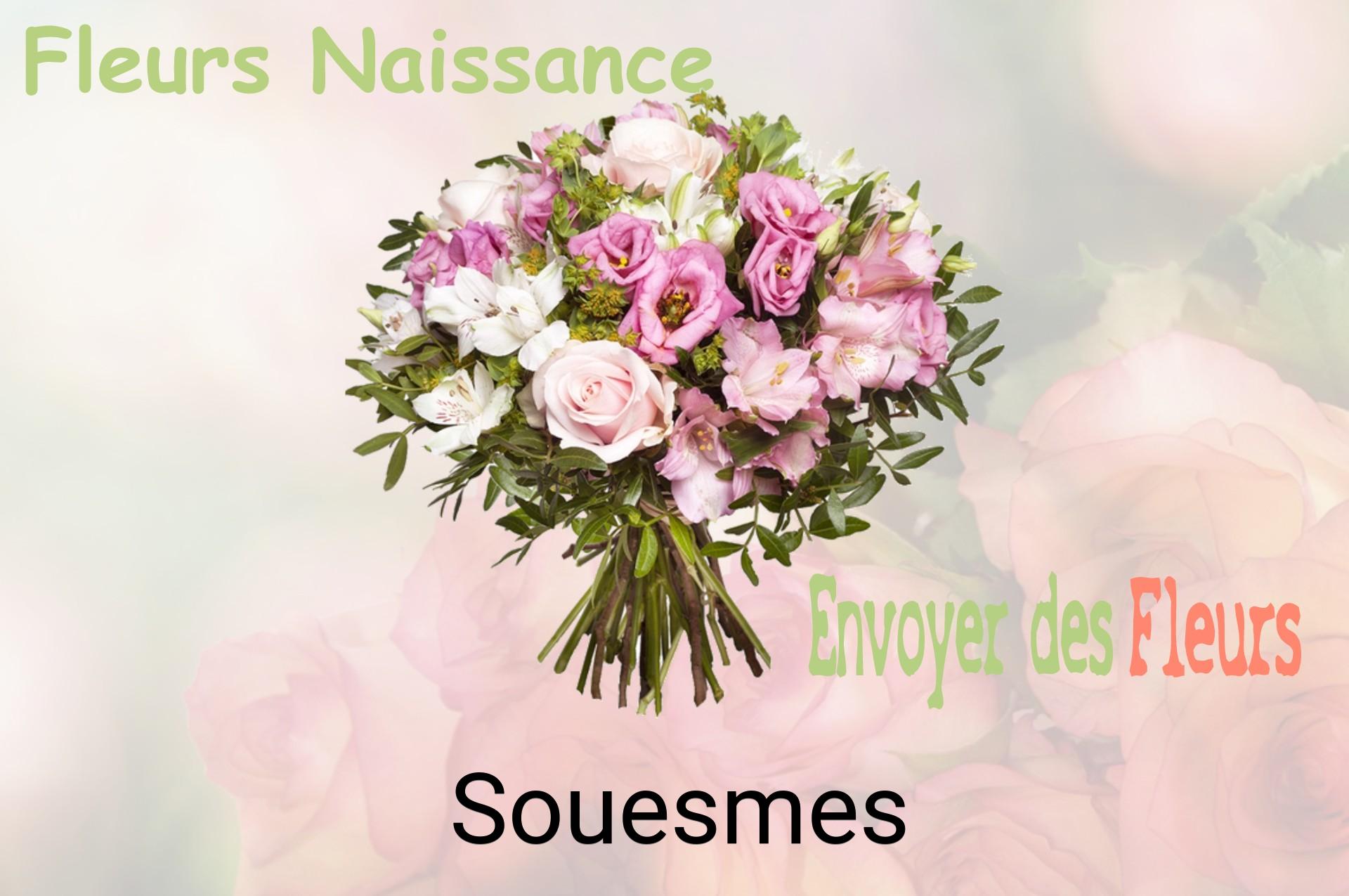 Bouquet de fleurs de naissance livré à Souesmes